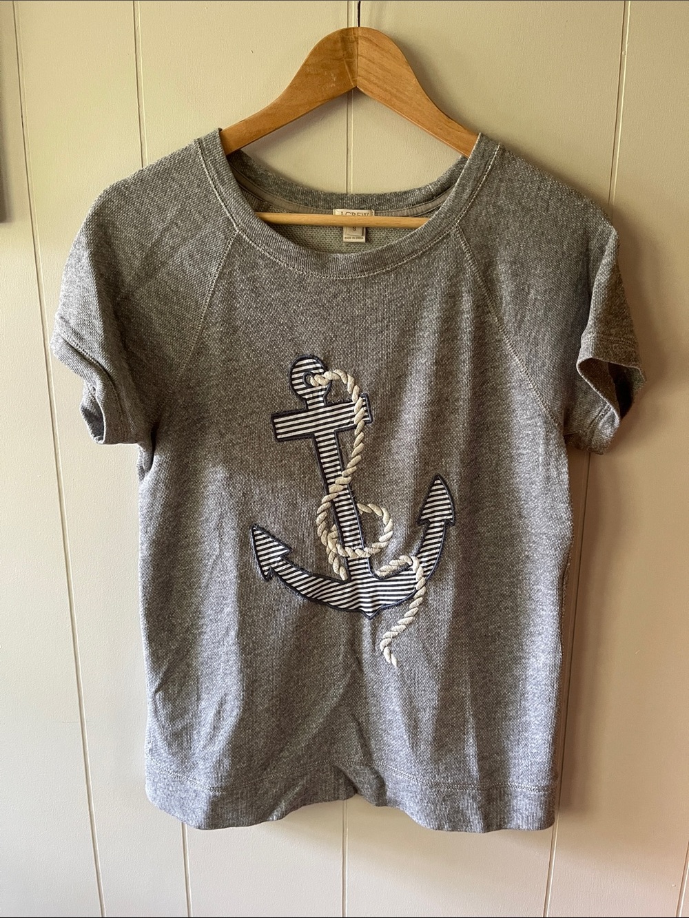 J. Crew Factory Gray Short-Sleeve Anchor Tee with Nautical Rope